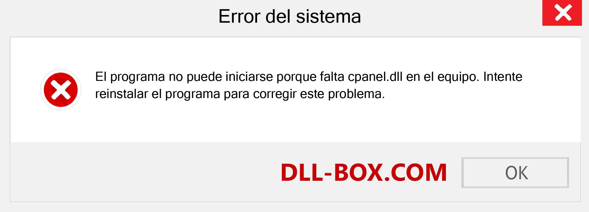 ¿Falta el archivo cpanel.dll ?. Descargar para Windows 7, 8, 10 - Corregir cpanel dll Missing Error en Windows, fotos, imágenes