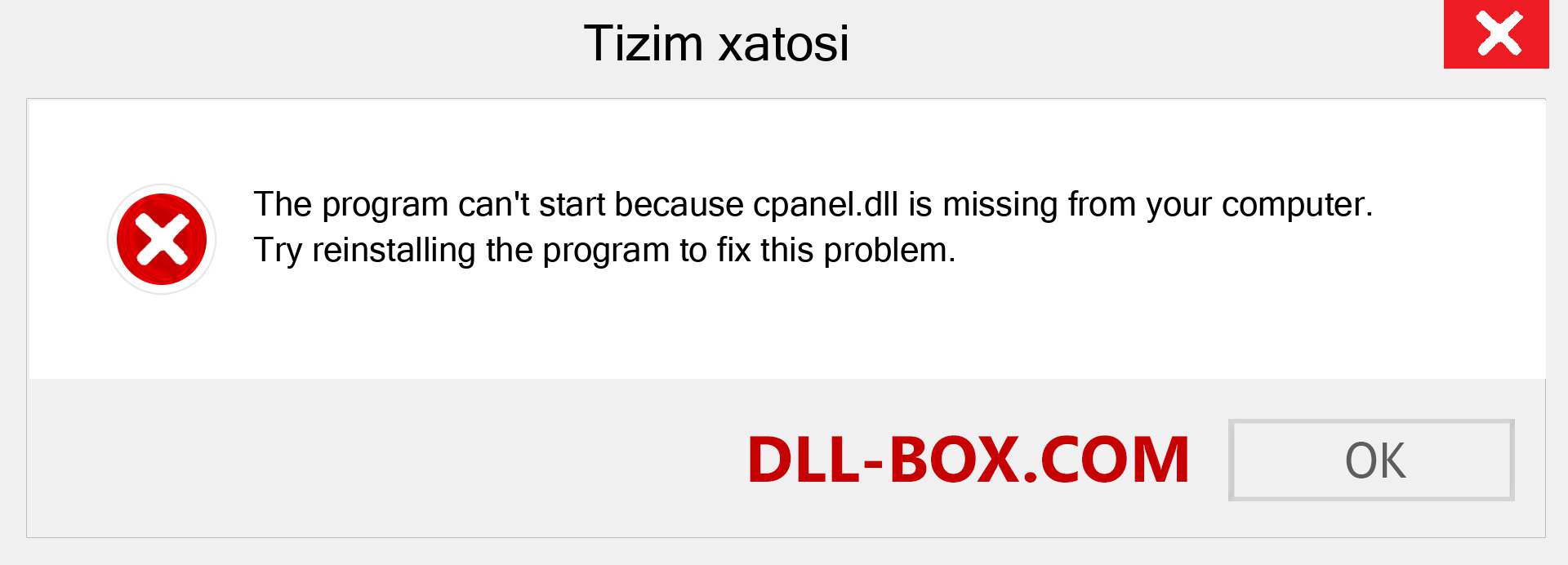 cpanel.dll fayli yo'qolganmi?. Windows 7, 8, 10 uchun yuklab olish - Windowsda cpanel dll etishmayotgan xatoni tuzating, rasmlar, rasmlar